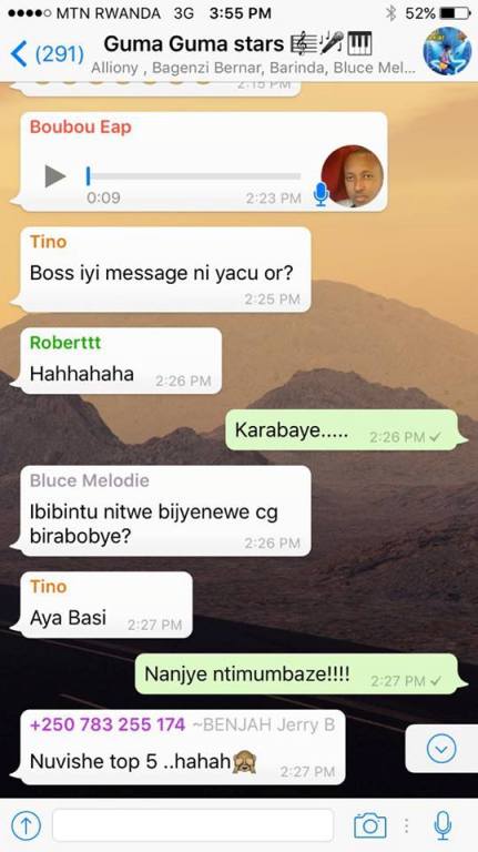 Ubutumwa Mushyoma yohereje ku rubuga rwa Whatsapp ruhuza abahanzi n'abategura PGGSS6