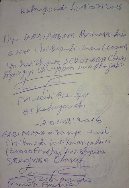 Urwandiko rugaragaza ko amafaranga yamaze kwishyurwa n'igihe yishyuriwe n'uwayakiriye.