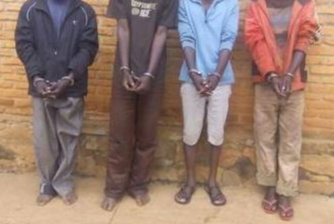 Kayonza: Abagabo bane bafunzwe na Polisi y’u Rwanda bakekwaho ubujura bw’inka