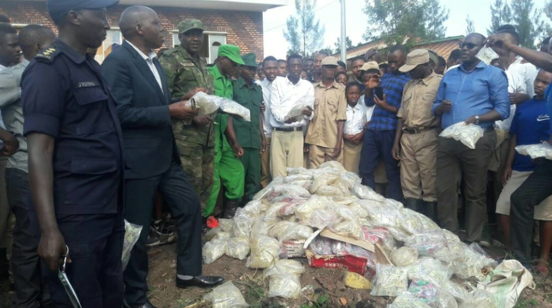 Gatsibo: Ibiyobyabwenge bifite agaciro ka Miliyoni zisaga eshatu byafashwe k’ubufatanye bw’abaturage na Polisi