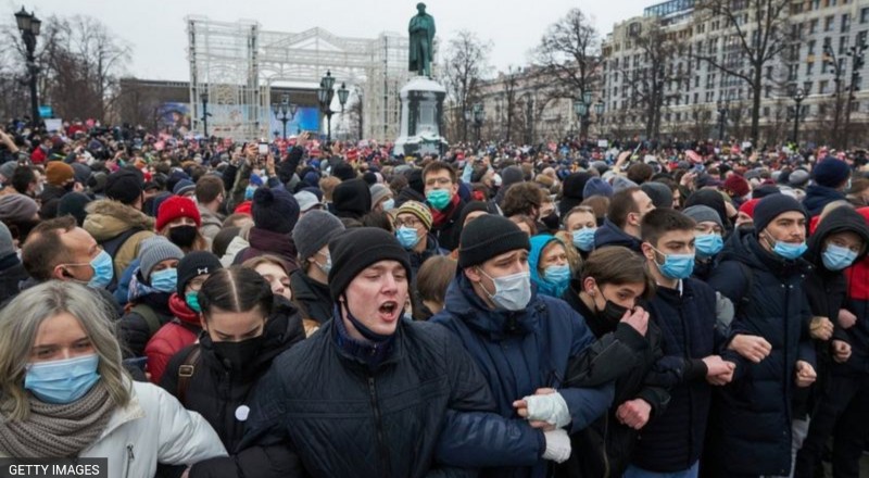 Abantu barenga 3000 mu Burusiya bahagaritswe bazira gukora imyigaragambyo ishyigikiye Navalny