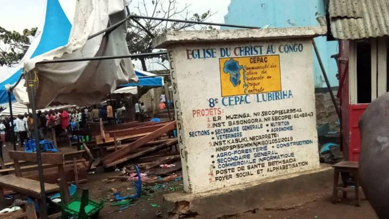 DR Congo: Igisasu cyaturikiye mu rusengero, abantu basaga 10 bahasiga ubuzima